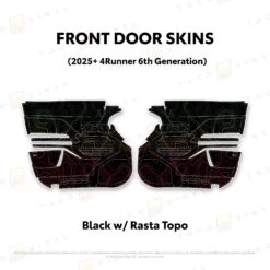 2025+ 4Runner Door Skins 36 2025+ 4Runner Door Skins -Car Parts Shop 25 4Runner Black with Rasta Scheme Topo