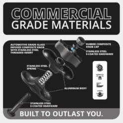 DuraLock™ 20 Series 2" Long Single Anti-Theft Knob Arm | Black -Car Parts Shop AR20 1031 02 COM GRADE