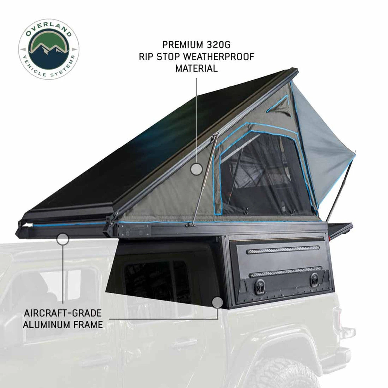 MagPak - Camper Shell/Roof Top Tent Combo W/Lights, Rear Molle Panel, Side Tie Downs, Front & Rear Windows 6 MagPak - Camper Shell/Roof Top Tent Combo W/Lights, Rear Molle Panel, Side Tie Downs, Front & Rear Windows - Image 4