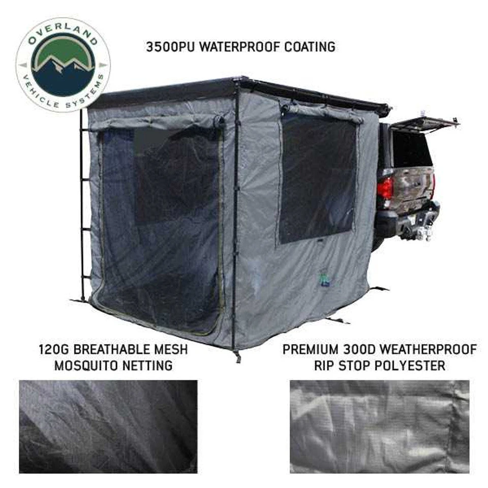 HD Nomadic Awning Room Enclosure, Grey Body, Green Trim (4 Walls & Floor) 4 HD Nomadic Awning Room Enclosure, Grey Body, Green Trim (4 Walls & Floor) - Image 2