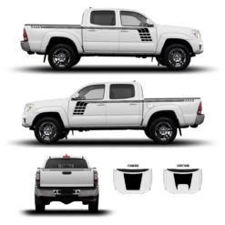 2005-15 Tacoma Checkered Stripe Kit -Car Parts Shop SatinBlack 2ndGen Tacoma AllSides Kit