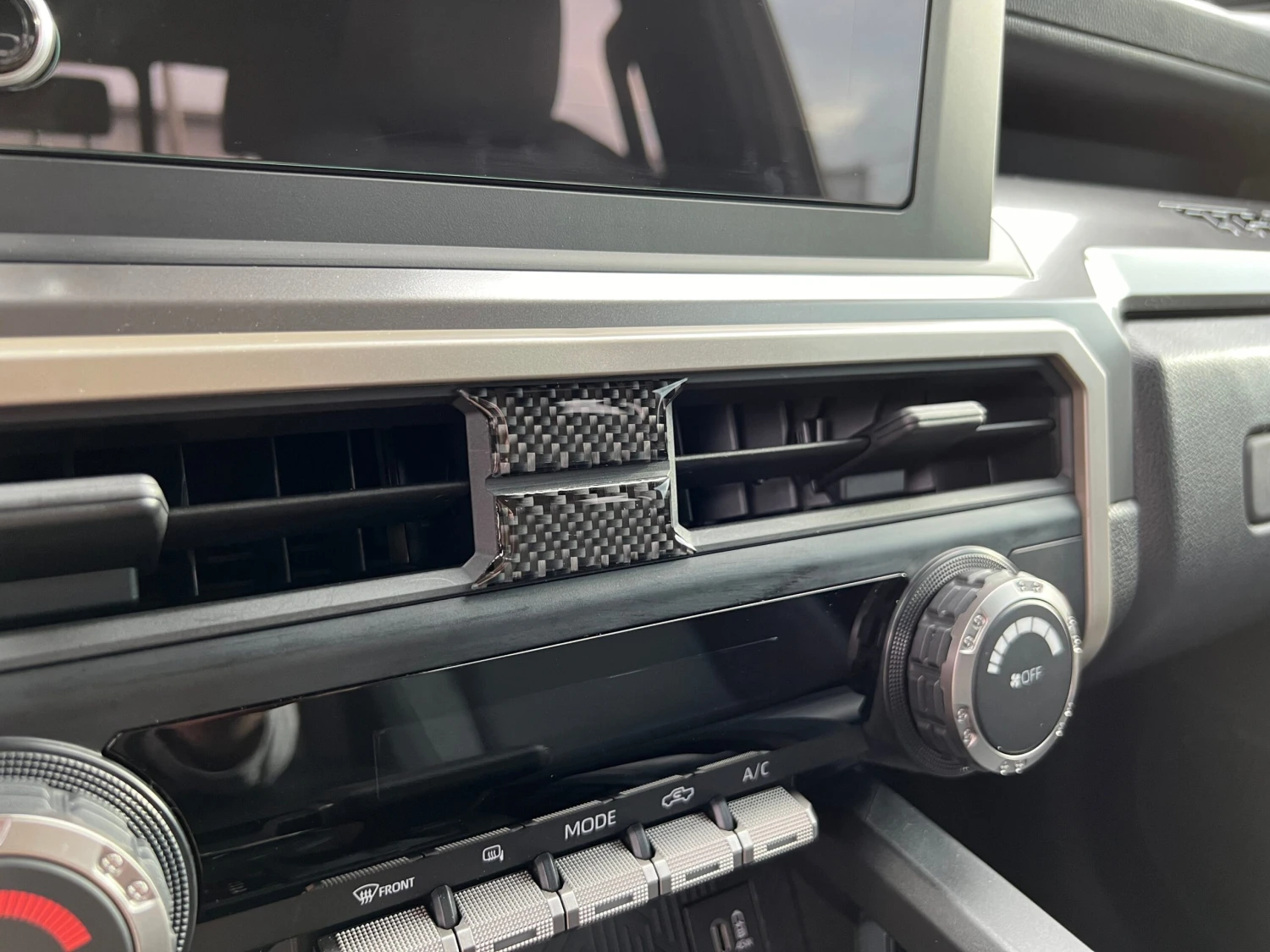 Middle A/C Vent Accent Trim Fits 2024-2025 Toyota Tacoma 4 Middle A/C Vent Accent Trim Fits 2024-2025 Toyota Tacoma - Image 2