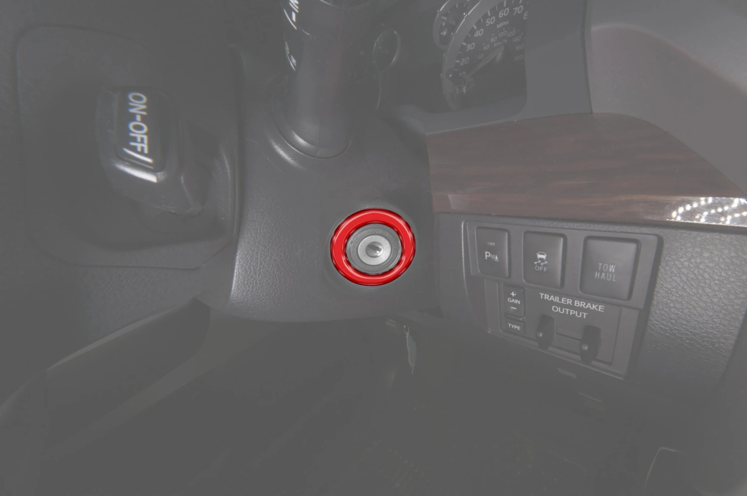 Key Ignition Accent Trim Overlay Fits 2014-2021 Toyota Tundra 3 Key Ignition Accent Trim Overlay Fits 2014-2021 Toyota Tundra