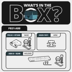 8 Gang Auxbeam Holder | TRAXX™ - Assault Track Base | 2" DuraLock Arm -Car Parts Shop WITB PB31 AB8