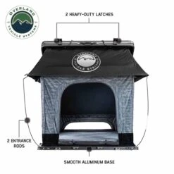 XD Lhotse Clam Shell Aluminum Hard Shell Roof Top Tent, Blue Body & Black Rainfly -Car Parts Shop XDLhotseClamShellAluminumHardShellRoofTopTent BlueBody BlackRainfly7